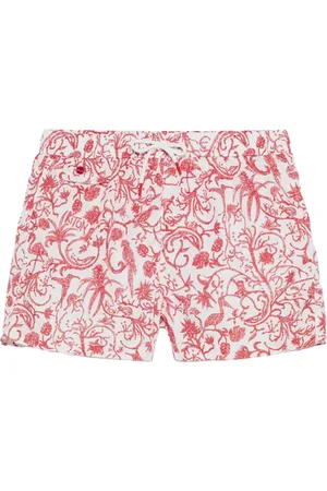 Kiton Beachwear, male, , Size: 3XL Beach Shorts With Red Fantasy