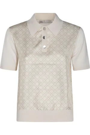 Tory Burch Polo Shirts, female, , Size: M Silk Front Polo Shirt