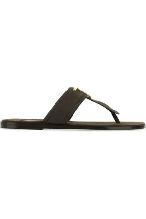 Tom Ford Flip Flops, male, , Size: 8 US Logo Plaque Thong Slippers