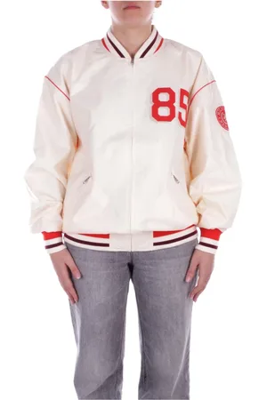 Tommy Hilfiger Bomber Jackets, female, , Size: M Back Logo TH Crest Oversized Baseball Jacket
