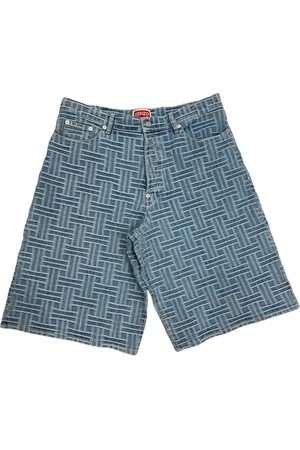 Kenzo Denim Shorts, male, , Size: W33 Patterned Denim Shorts