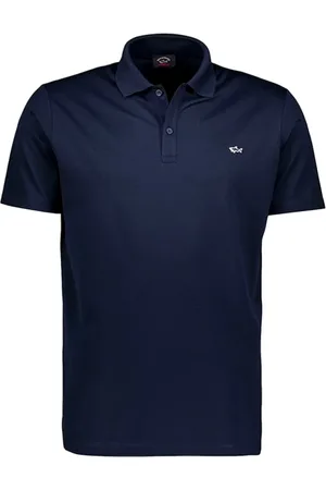 Paul & Shark Polo Shirts, male, , Size: M Pique Cotton Polo with Shark Badge