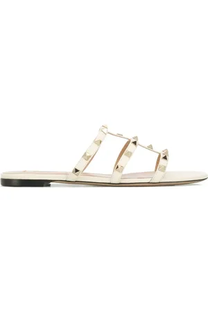 VALENTINO GARAVANI Sliders, female, , Size: 7 1/2 US Rockstud Cage Sandals