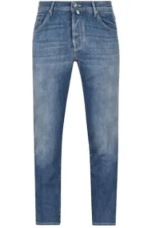 Jacob Cohen Slim-fit Jeans, male, , Size: W34 Vintage Denim Jeans with Unique Logo