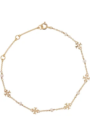 Tory Burch Bracelets, female, , Size: ONE SIZE Kira Pearl Delicate Chain Bracelet