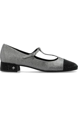 Tory Burch Pumps, female, , Size: 10 US Cap-Toe T-Strap Pavé Heeled Ballet