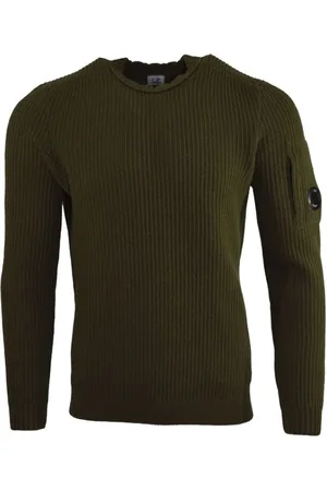 C.P. Company Round-neck Knitwear, male, , Size: XL Wool Cardigan with Side Zip