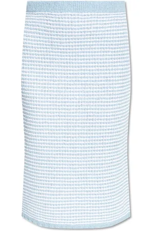 Tory Burch Midi Skirts, female, , Size: XS Striped Stitch Cotton Midi Skirt