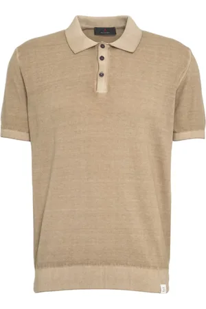 Peuterey Polo Shirts, male, , Size: L Brown Knit Polo Shirt Ss25