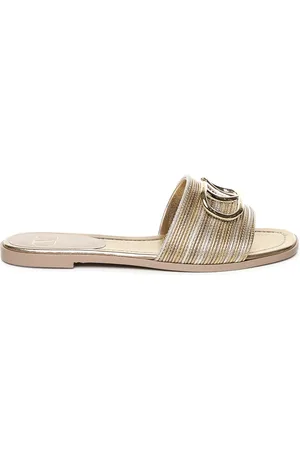 VALENTINO GARAVANI Sliders, female, , Size: 7 US Slide Sandals with VLogo Accessory