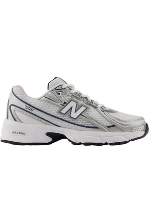 New Balance Sneakers, male, , Size: 6 1/2 US White Silver Black Sneakers