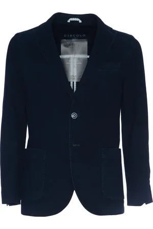 Circolo Blazers, male, , Size: L Indigo Jacket with Patch Pockets