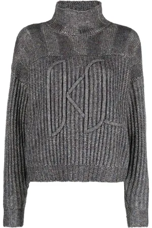 Karl Lagerfeld Turtlenecks, female, , Size: M Logo-Embroidered Roll-Neck Jumper