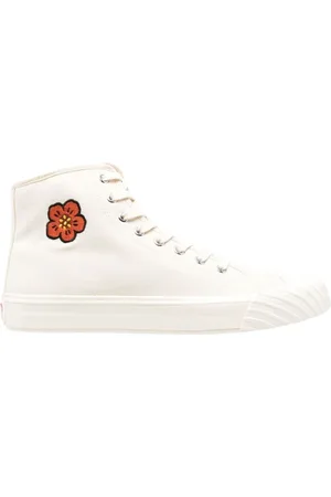 Kenzo Sneakers, male, , Size: 12 US Canvas High-Top Sneakers with Boke Flower Motif