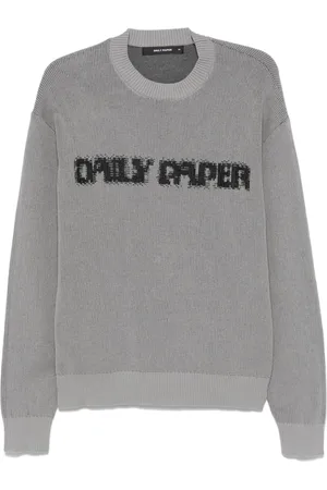 Daily paper Round-neck Knitwear, male, , Size: S Ribbed Crew Neck Sweater Long Sleeves