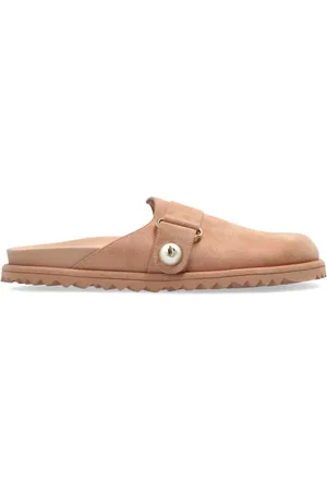 Jimmy Choo Mules, female, , Size: 9 1/2 US Suede Fayence Slides