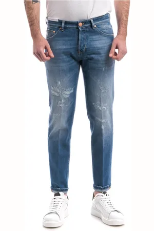 PT Torino Slim-fit Jeans, male, , Size: W35 Stretch Indigo Denim Reggae Pants