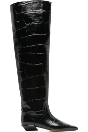 PARIS TEXAS Cowboy Boots, female, , Size: 7 US Crocodile Embossed Country Style Boots