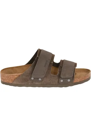 Birkenstock Sliders, male, , Size: 9 US Strappy Cork Sandals