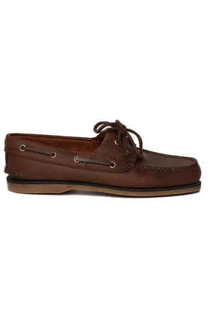 Timberland Sailor Shoes, male, , Size: 12 US Leather Lace-up Flat Shoes