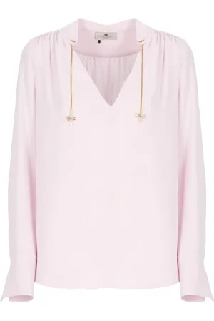 Elisabetta Franchi Blouses, female, , Size: L Georgette Shirt With Charms