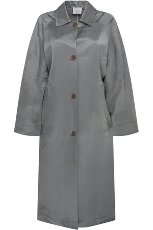 ALYSI Single-Breasted Coats, female, , Size: 2XS Antracite Trench Coat Wide Sleeve