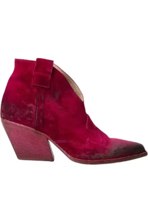 Elena Iachi Cowboy Boots, female, , Size: 8 US Magenta Suede Cowboy Boots