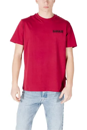 Napapijri T-Shirts, male, , Size: M Bordeaux Printed T-shirt for Men