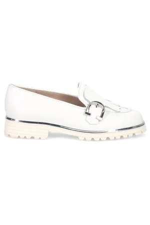 SANGIORGIO Loafers, female, , Size: 7 US Leather Moccasin with Fringe