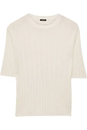 Joseph Round-neck Knitwear, male, , Size: M Crisp Rayon T-shirt