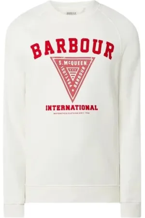 Barbour Sweatshirts, male, , Size: M Offwhite Logo Print Sweatshirt