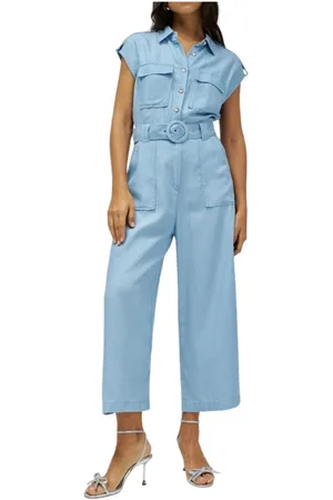 Salsa Jumpsuits, female, , Size: L Denim Jumpsuit with Flared Leg