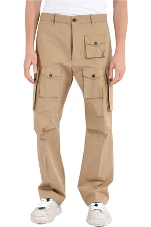 Nine In The Morning Straight Trousers, male, , Size: L Cargo Cotton Pants with Drawstring Waist