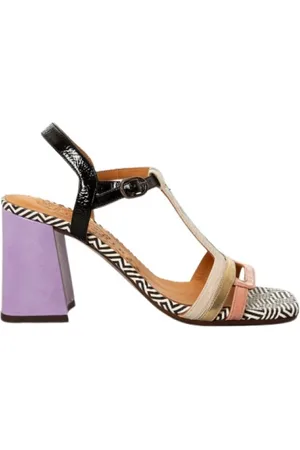 Chie Mihara High Heel Sandals, female, , Size: 10 US Multicolor Leather Sandal with Ankle Strap