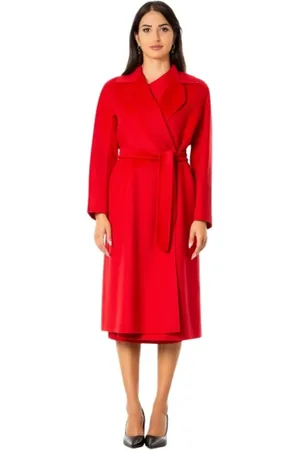 Max Mara Belted Coats, female, , Size: S Long Wool and Cashmere Coat