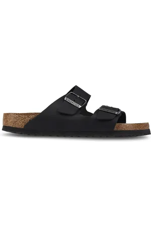 Birkenstock Sliders, male, , Size: 3 US Black Arizona SFB Leather Sandals