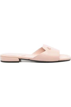 Jimmy Choo Sliders, female, , Size: 11 US Dina Flat Leather Sandals