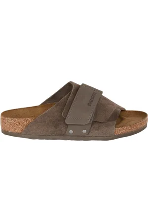 Birkenstock Sliders, male, , Size: 10 US Kyoto Suede Sandals with Anatomic Footbed