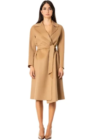 Max Mara Belted Coats, female, , Size: M Long Wool and Cashmere Coat