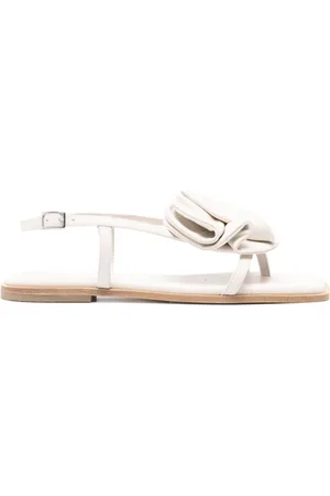 vic matiè Flat Sandals, female, , Size: 9 US Cream Sandals with Ankle Strap