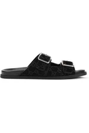 Gucci Sliders, male, , Size: 9 1/2 US Suede Sandals for Men