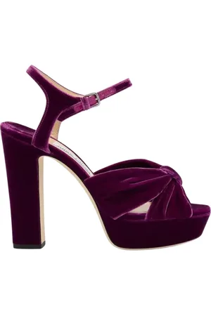 Jimmy Choo High Heel Sandals, female, , Size: 11 US Velvet Platform Sandals