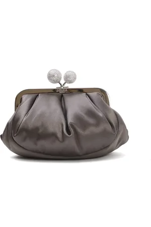 Max Mara Clutches, female, , Size: ONE SIZE Small Satin Beige Pastry