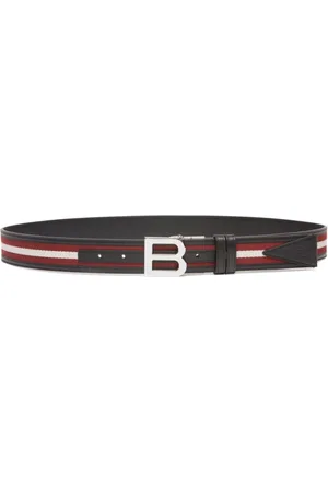 Bally Belts, male, , Size: 100 CM Logo-Buckle Belt with Stripe Detailing