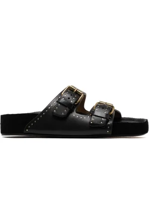 Isabel Marant Sliders, female, , Size: 8 US Studded Leather Buckle Sandals