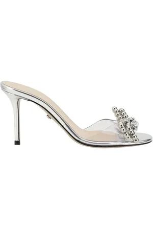 Mach & Mach Heeled Mules, female, , Size: 7 1/2 US Pearl Bow Stiletto Sandals