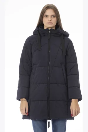 BALDININI Parkas, female, , Size: L Long Puffer Jacket with Zip Closure
