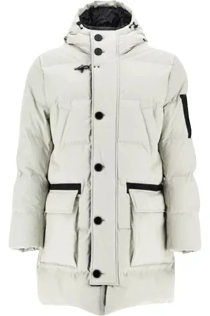 FAY Winter Jackets, male, , Size: M Light Grey Down Jacket with Hood