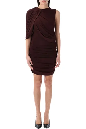 MAGDA BUTRYM Short Dresses, female, , Size: XS Bordeaux Asymmetrical Draped Mini Dress
