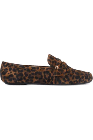 Gianvito Rossi Loafers, female, , Size: 9 US Animalier Loafers with Gold-tone Logo